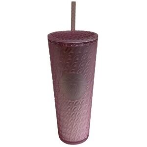 Starbucks 24 oz Matte Light Pink Chain‎ Link SoftTouch Venti Cold Cup Tumbler